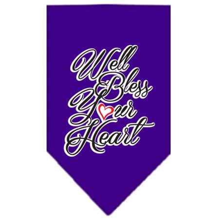 MIRAGE PET PRODUCTS Well Bless Your Heart Screen Print BandanaPurple Small 66-156 SMPR